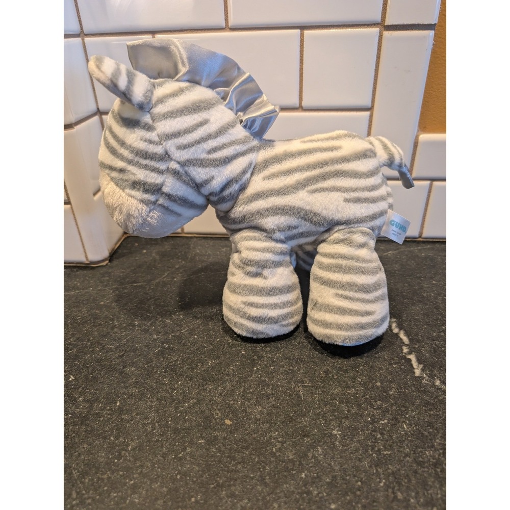 GUND Zeebs Zebra Plush Stuffed Animal Gray White Stripes Soft‎ Toy